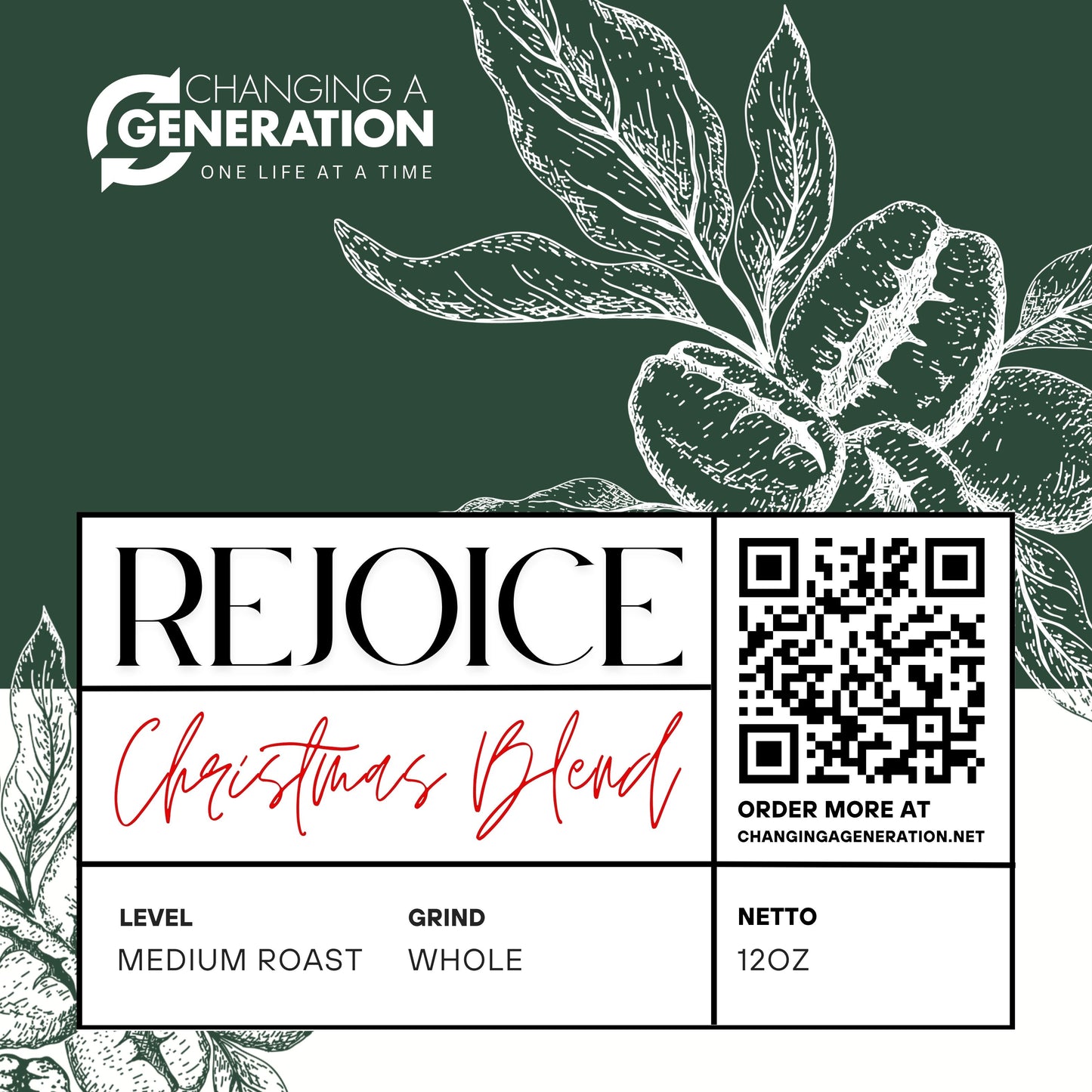 REJOICE Christmas Blend – Medium Roast (12 oz)