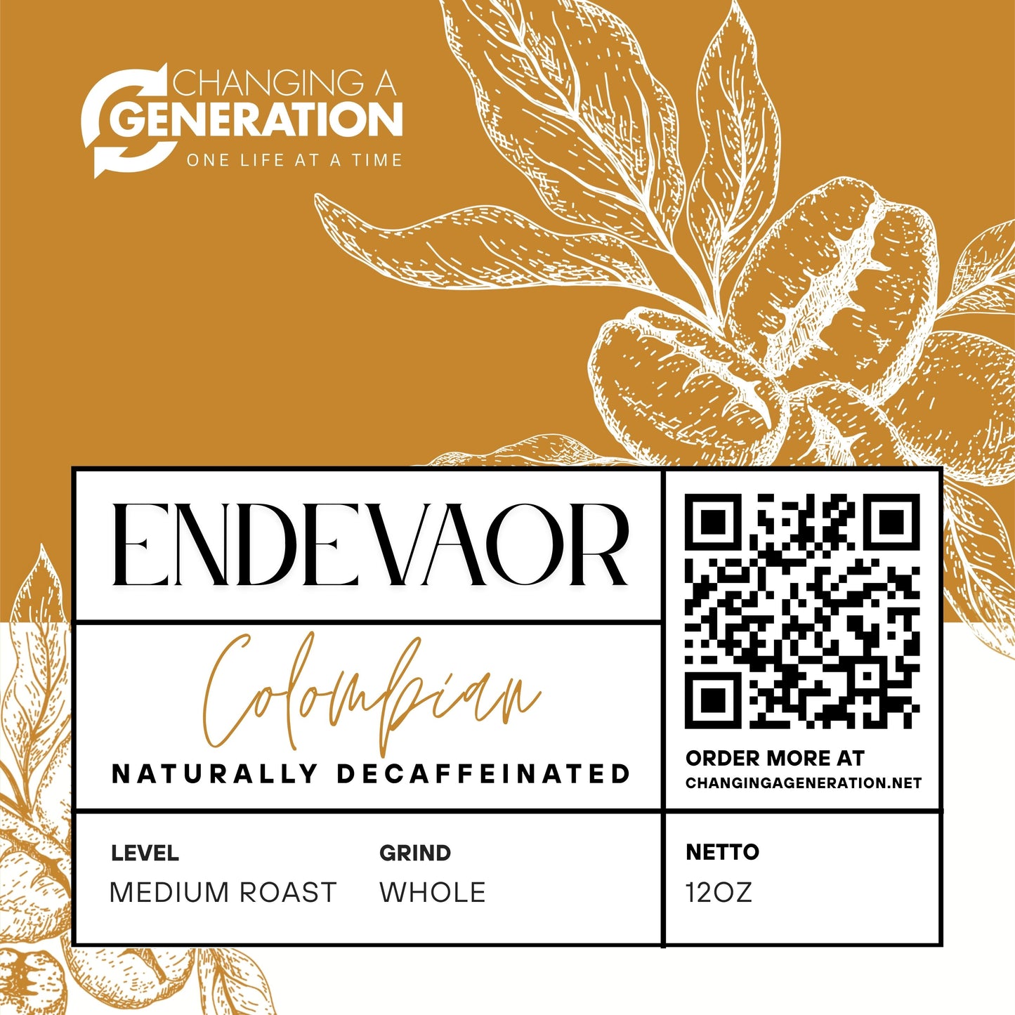 ENDEAVOR Colombian Decaf – Naturally Decaffeinated Medium Roast (12 oz)