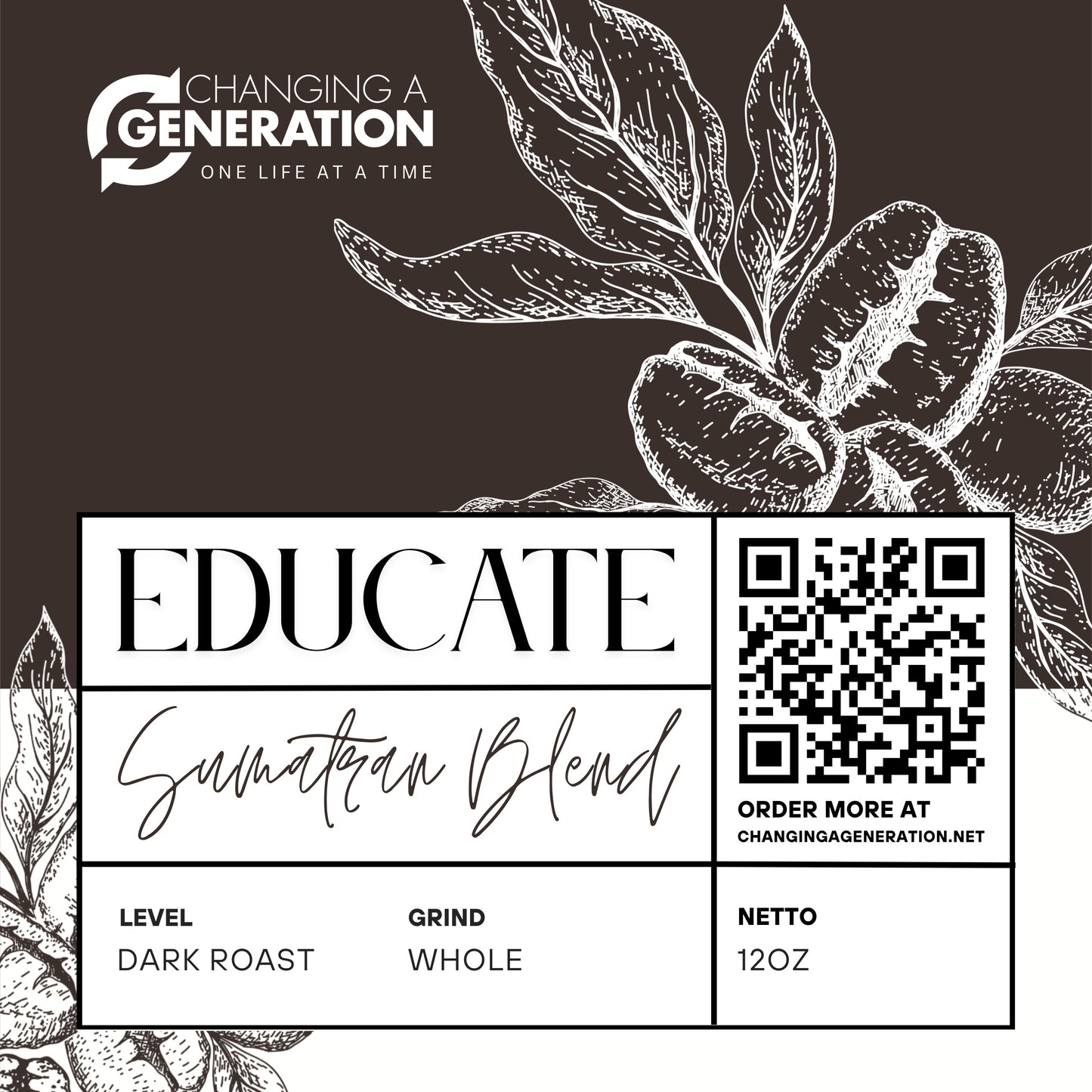 EDUCATE Sumatra – Dark Roast (12 oz)